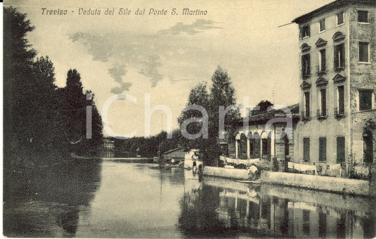 1930 ca TREVISO Veduta del fiume SILE dal Ponte SAN MARTINO *Cartolina FP NV