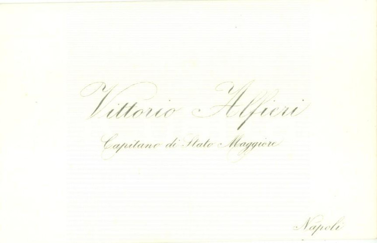 1920 ca NAPOLI Vittorio ALFIERI Capitano di Stato Maggiore *Biglietto da visita