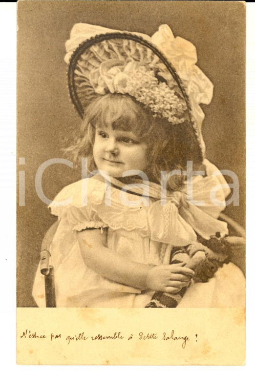 1907 COSTUMI Bambina con cappello fiorito *Cartolina postale VINTAGE FP NV