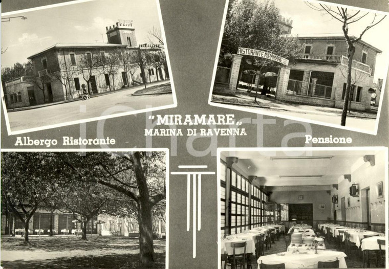 1960 ca MARINA DI RAVENNA Vedutine albergo MIRAMARE di Angelo ZAMA *Cartolina