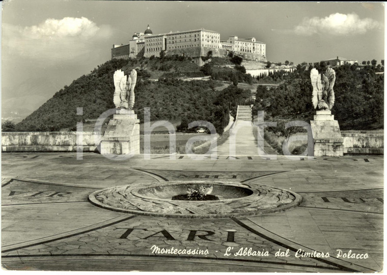 1962 MONTECASSINO (FR) Veduta dell'Abbazia dal Cimitero Polacco *FG VG