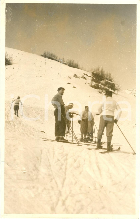 1935 ca CASERTA ? Italo BALBO sciatore con ufficiali Accademia Aeronautica *FOTO