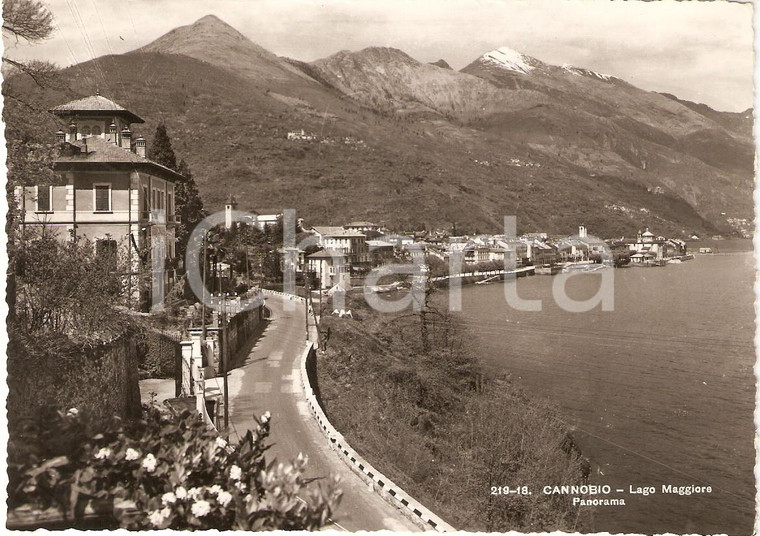 1955 ca CANNOBIO (VB) Panorama con LAGO MAGGIORE *Cartolina FG NV