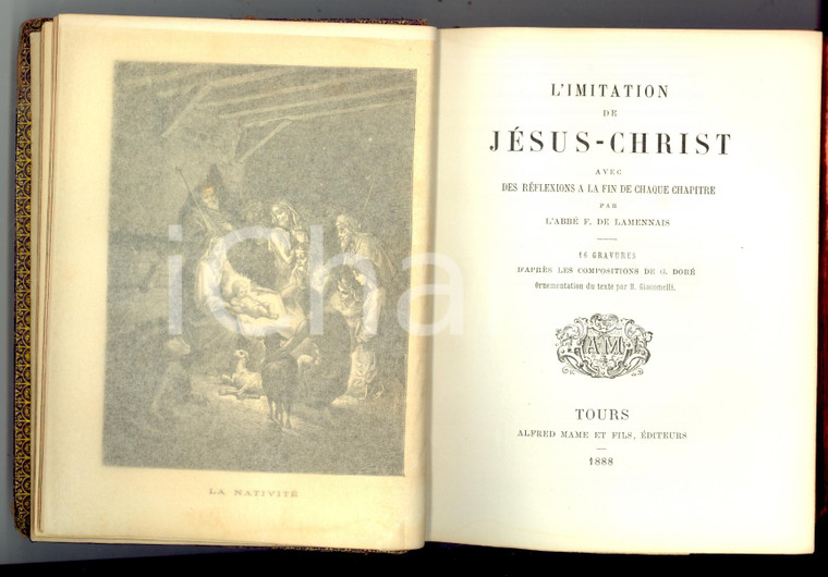 1888 L'Imitation de Jésus-Christ - abbé F. de LAMENNAIS *Ed. Alfred MAME'