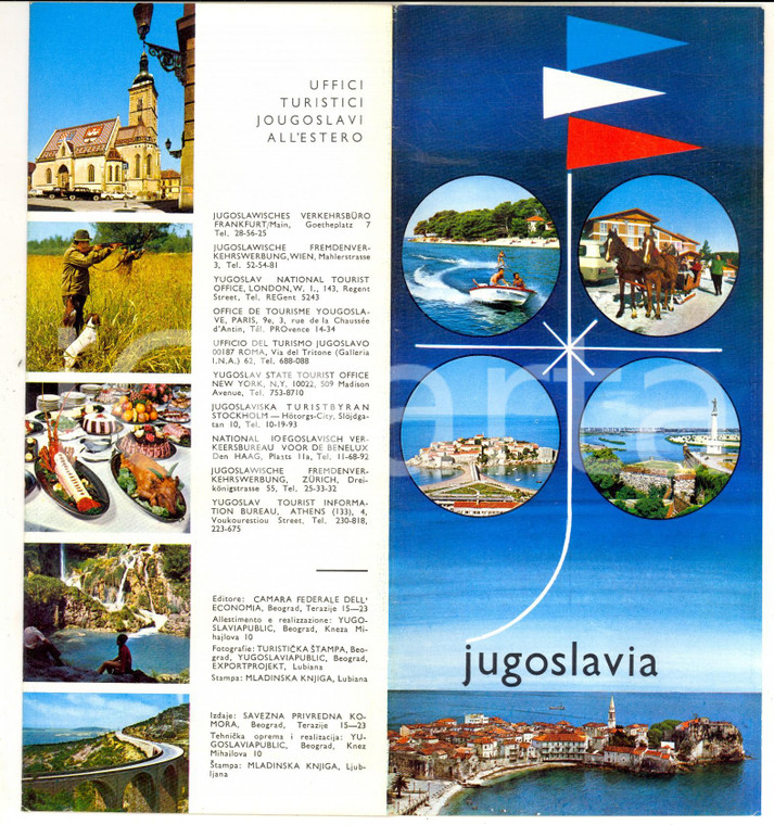 1970 ca JUGOSLAVIA Pieghevole TURISMO ILLUSTRATO vintage