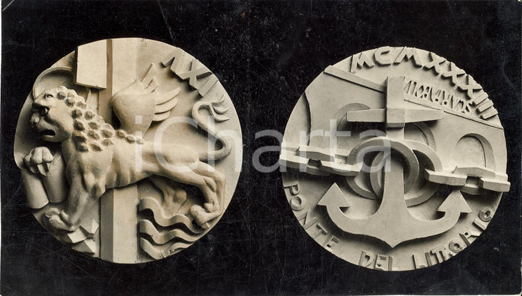 1933 VENEZIA Fotografia a medaglia per PONTE LITTORIO