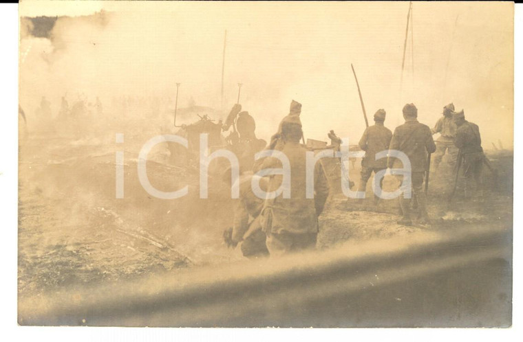 1915 WW1 FRANCIA Artiglieria esegue una manovra sul campo *Foto FP