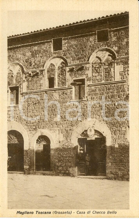 1940 ca MAGLIANO TOSCANA (GR) Casa di Checco BELLO *Cartolina ANIMATA FP NV