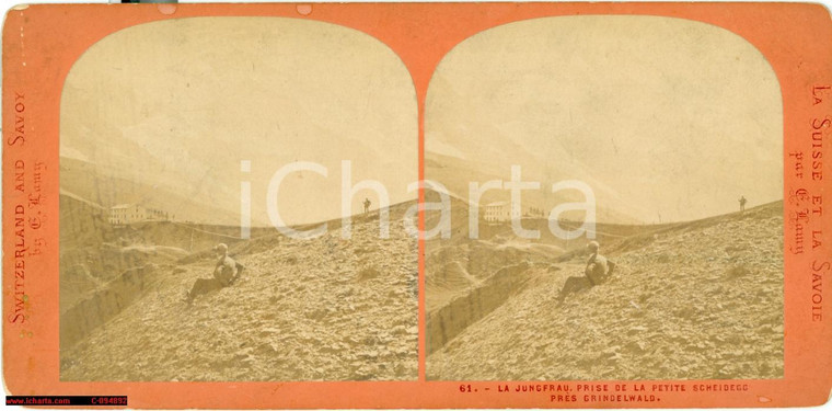 1890 circa GRINDELWALD (CH) Veduta JUNGFRAU animata