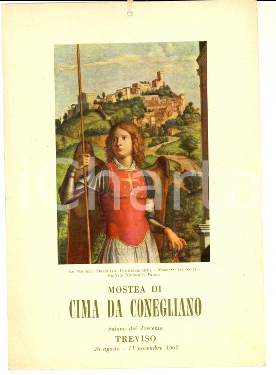 1962 TREVISO Mostra CIMA DA CONEGLIANO San Michele *Locandina mezzi pubblici