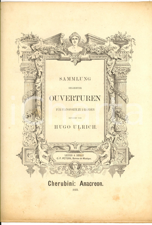 1880 Hugo ULRICH Anacreon CHERUBINI Pianoforte 2 mani