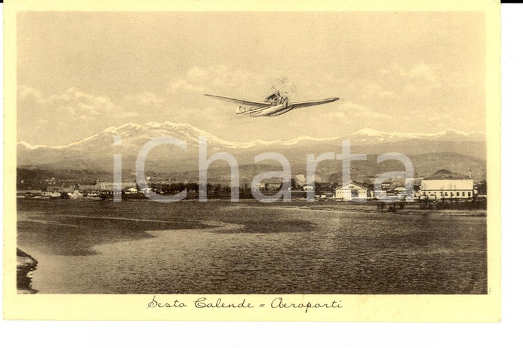 1940 circa SESTO CALENDE (VA) Aeroporto Cartolina FP NV