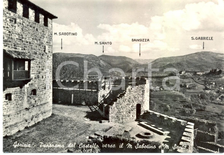 1956 GORIZIA Panorama monte SABOTINO e monte SANTO dal Castello *Cartolina FG VG
