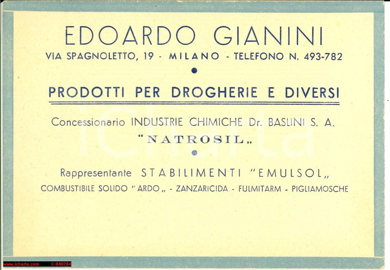 1944 MILANO Edoardo GIANINI Drogherie e diversi