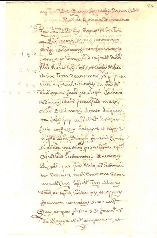 1716 VITTORIA (RG) Don Giuseppe FERRERA vende frumento a don Giuseppe CACCAMO