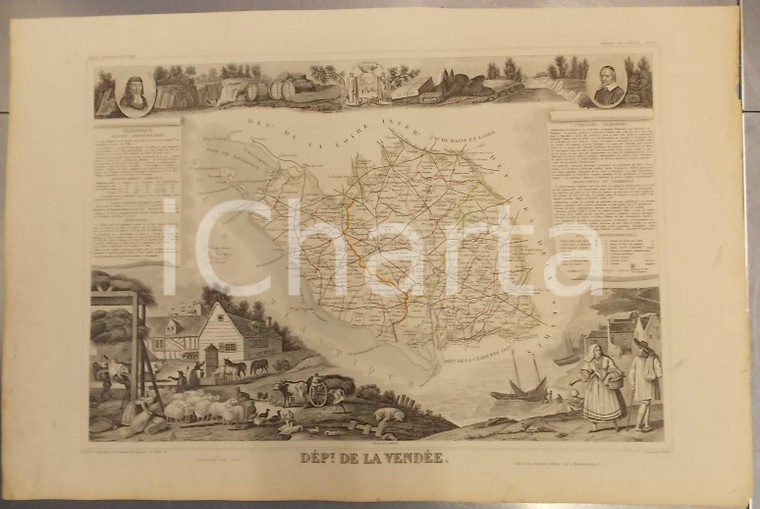 1861 PARIS Atlas National de la France illustré - Département de la VENDEE n° 82