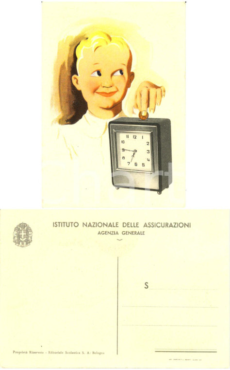 1936 ROMA Istituto Nazionale Assicurazioni *Pubblicitaria ILLUSTRATA FG NV