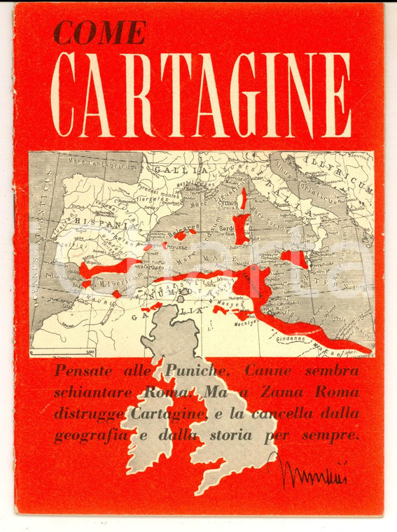 1940 ca Pietro CAPORILLI Come Cartagine - Ufficio Propaganda PNF 32 pp.