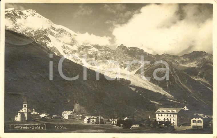 1928 STELVIO (BZ) Veduta frazione SAN GERTRUDE IN SOLDA *Cartolina postale FP VG