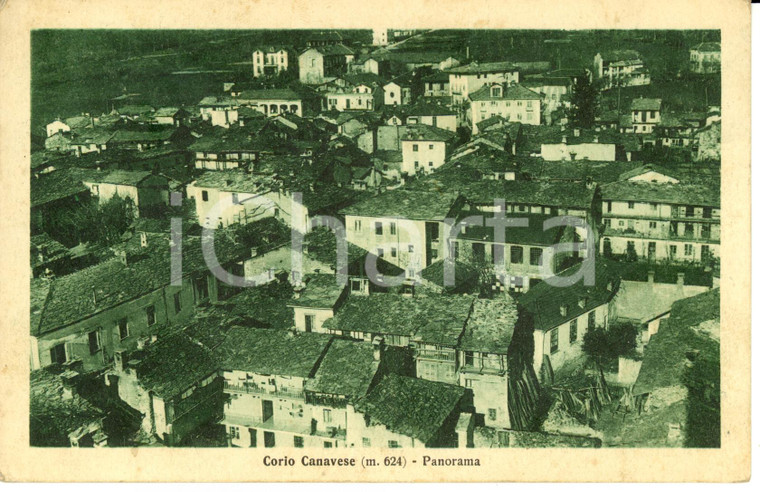 1923 CORIO CANAVESE (TO) Scorcio panoramico  *Cartolina FP VG