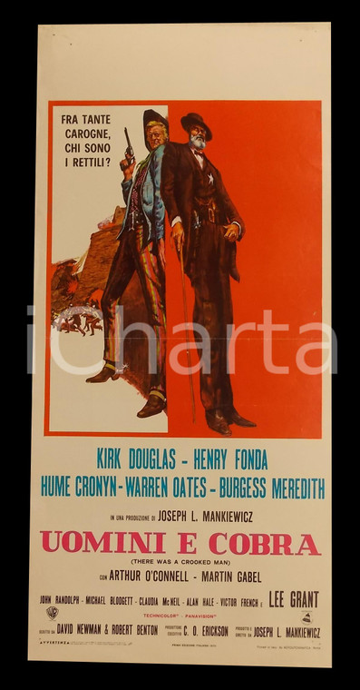 1970 UOMINI E COBRA Kirk DOUGLAS Henry FONDA Burgess MEREDITH *Manifesto 32x70