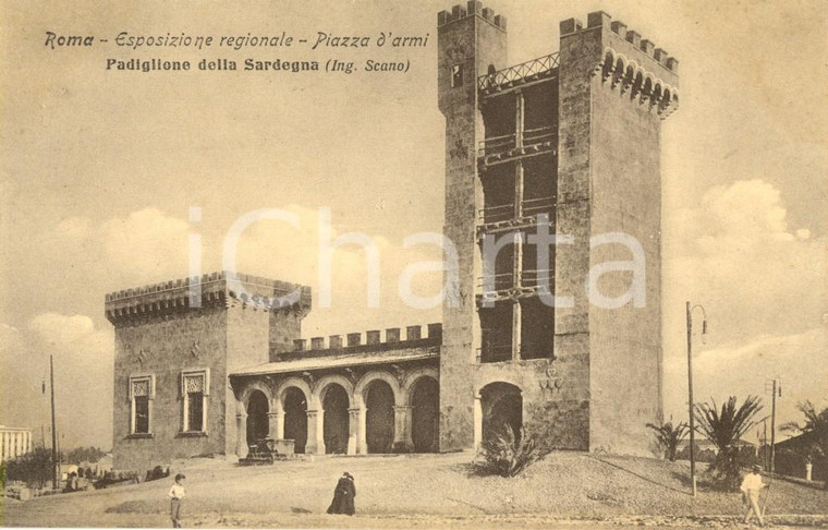 1911 ROMA PIAZZA D'ARMI Esposizione Regionale - Padiglione SARDEGNA *Animata NV