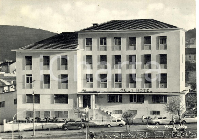 1970 NUORO L'hotel JOLLY con automobili Cartolina FG VG