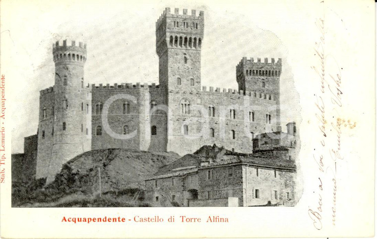 1904 ACQUAPENDENTE (VT) Castello di Torre ALFINA *Cartolina FP VG