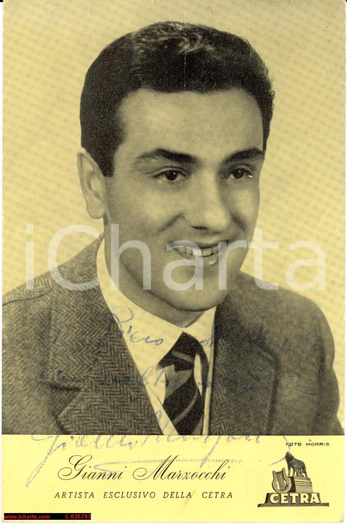 Gianni Marzocchi anni '50 - Autografo su foto