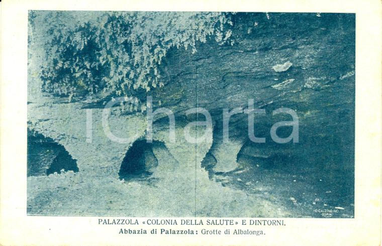 1930 ca ROCCA DI PAPA (RM) Grotte ALBALONGA Abbazia PALAZZOLA *Cartolina FP NV