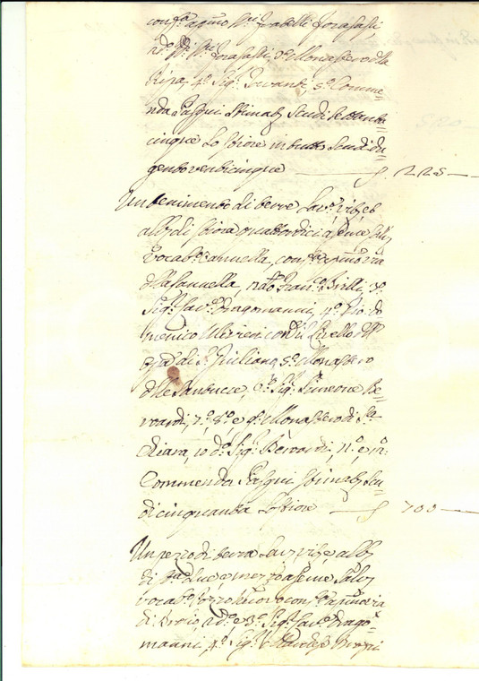 1787 AREZZO Estimo proprietà nobile Bonaccorso GHERARDI *Manoscritto 10 pp.