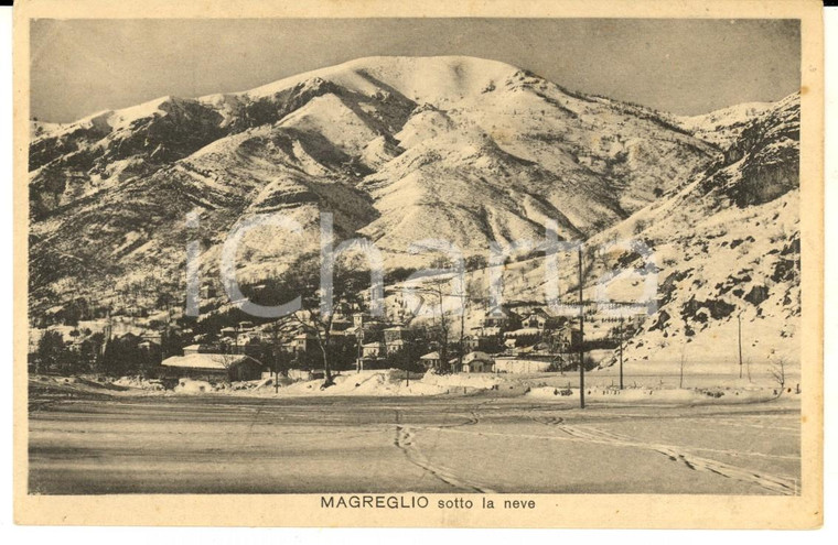 1930 ca MAGREGLIO (CO)  Panorama sotto la neve *Cartolina postale FP NV