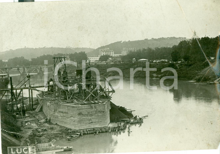 1939 ROMA Costruzione Ponte XXVIII OTTOBRE presso Ponte MILVIO *Foto DANNEGGIATA