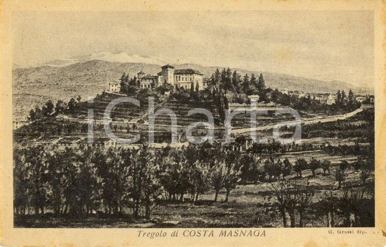1919 COSTA MASNAGA (LC) Veduta panoramica di TREGOLO e dintorni *Cartolina FP VG