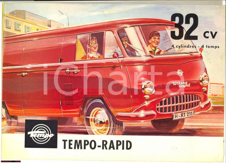 1957 TEMPO-WERK pubblicità furgoncino VIKING RAPID