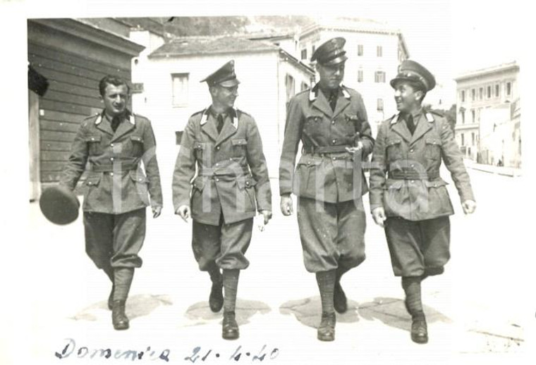 1940 WW2 SALERNO Ufficiali Artiglieria Pesante Campale in libera uscita *Foto