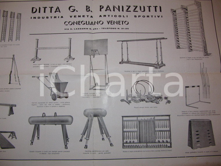 1945 ca CONEGLIANO (TV) Articoli sportivi Ditta PANIZZUTTI Catalogo 58 x 40 cm