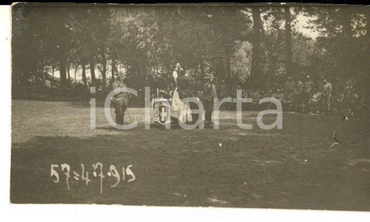 1915 WW1 ZONA DI GUERRA Messa all'aperto per battaglione italiano - Foto 8x5 cm