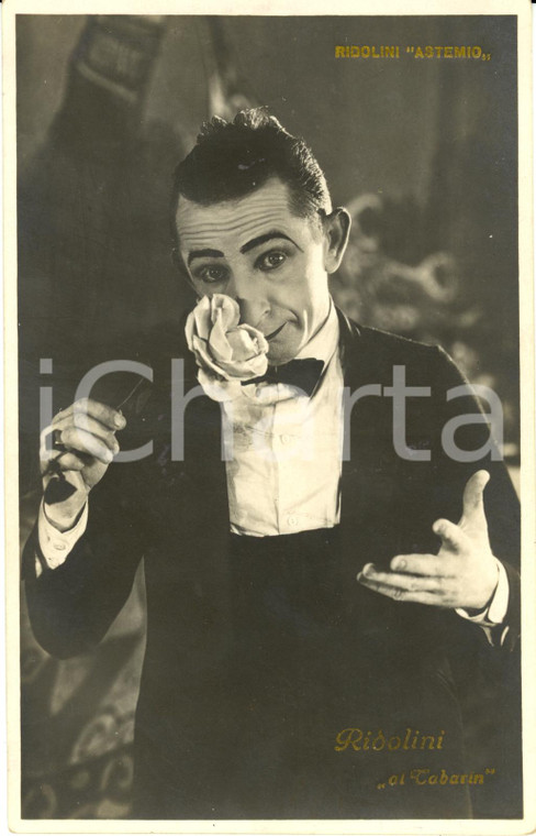 1920 ca Attore LARRY SEMON in 'Ridolini al tabarin'  astemio *Cartolina FP NV
