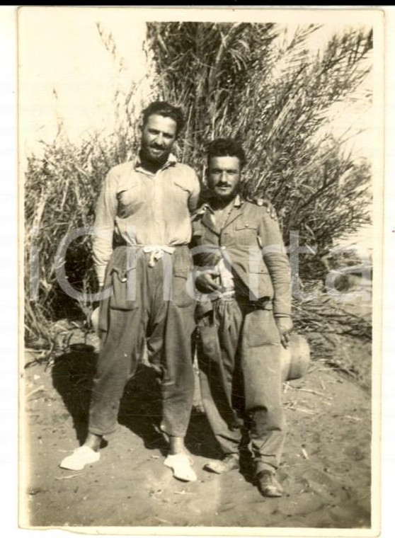 1928 CUFRA (LIBIA) Cap. BREZZI e mar. PULIGHEDDU dopo la prigionia *Foto 6x8 cm