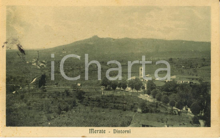 1920 ca MERATE (LC) Veduta del paese e delle campagne *Cartolina postale FP NV