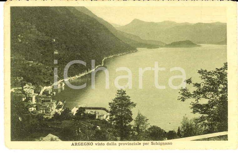 1927 ARGEGNO (CO) Panorama dalla provinciale per SCHIGNANO *Cartolina FP VG