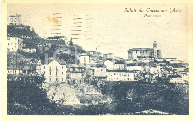 1938 COCCONATO (AT) Veduta panoramica del paese *Cartolina FP VG