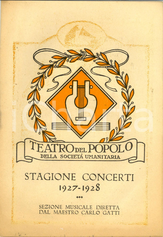 1927 MILANO TEATRO DEL POPOLO Quartetto Poltronieri e coro Concerto di NATALE