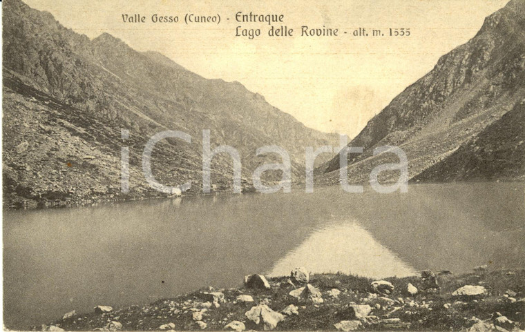 1935 ENTRACQUE (CN) Veduta del Lago delle ROVINE in Valle GESSO *Cartolina FP VG