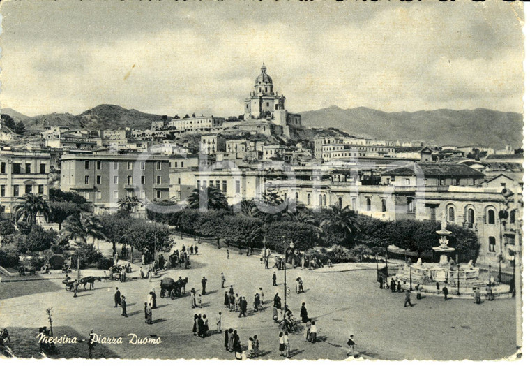 1940 ca MESSINA Piazza Duomo *Cartolina postale FG VG