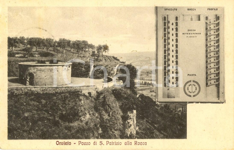 1941 ORVIETO (TR) Il pozzo di SAN PATRIZIO alla Rocca *Cartolina postale FP VG