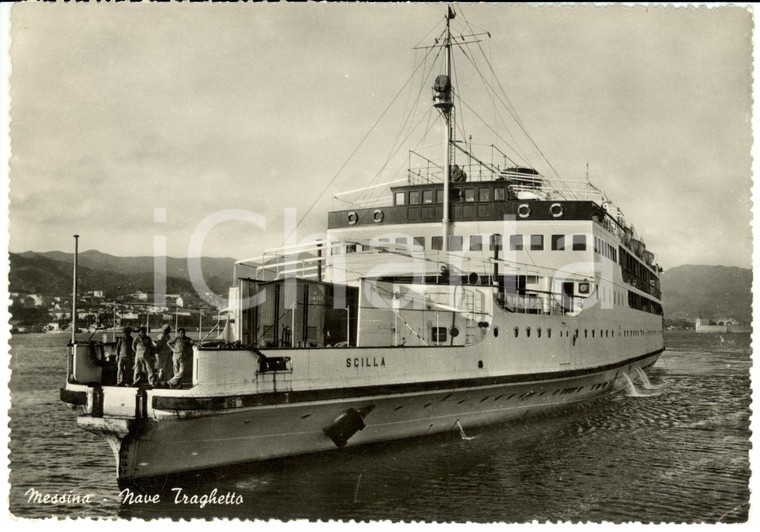 1954 MESSINA Nave traghetto SCILLA *Cartolina postale FG VG