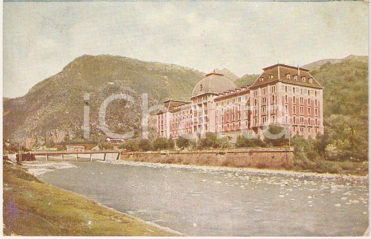 1931 SAN PELLEGRINO TERME (BG) Grand Hotel sul fiume BREMBO *Cartolina FP VG