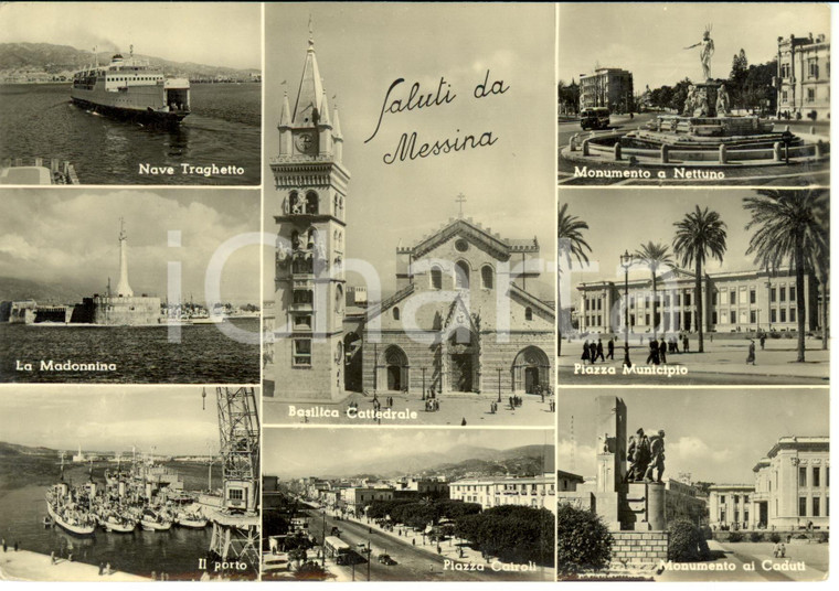 1950 ca MESSINA Vedutine della città - Cartolina postale FG NV